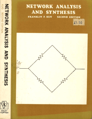 Network analysis and synthesis cover