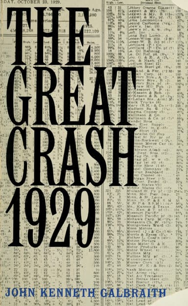 The great crash, 1929 cover
