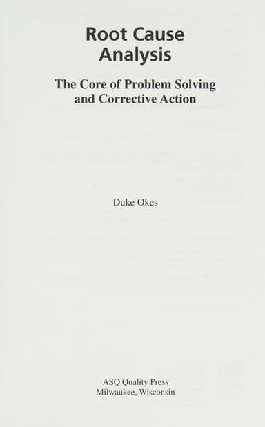Root cause analysis cover