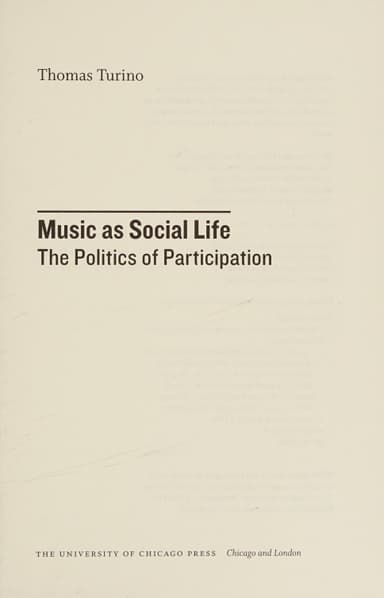 Music as social life cover