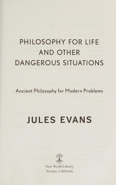 Philosophy for life and other dangerous situations cover