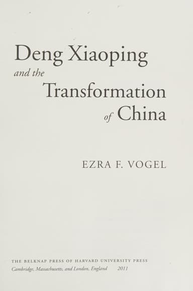 Deng Xiaoping and the transformation of China cover