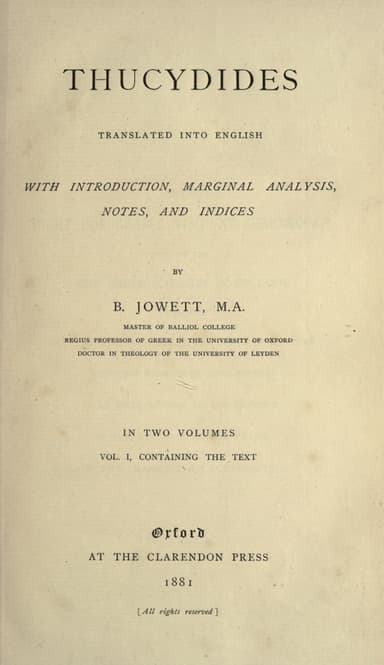 History of the Peloponnesian War cover