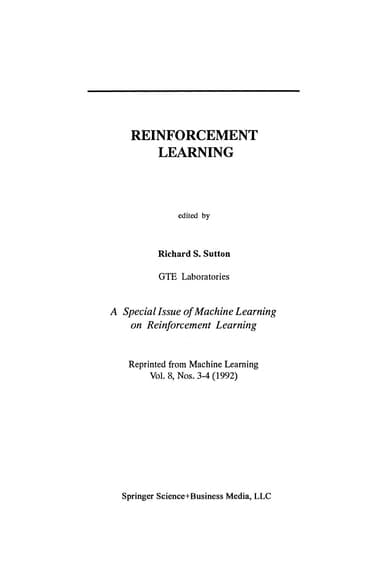 Reinforcement Learning cover