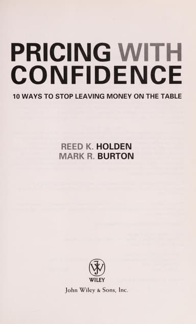 Pricing with confidence cover