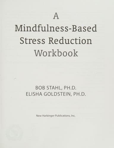 A mindfulness-based stress reduction workbook cover