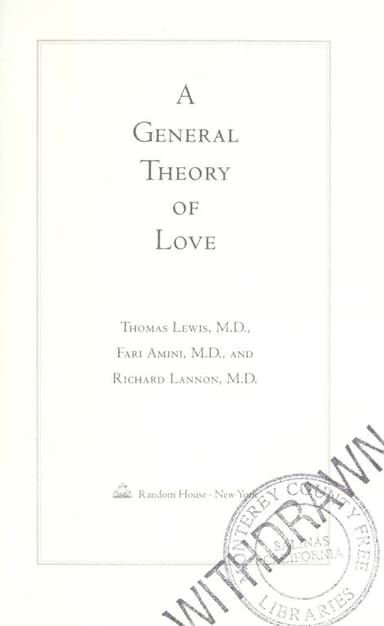 A general theory of love cover