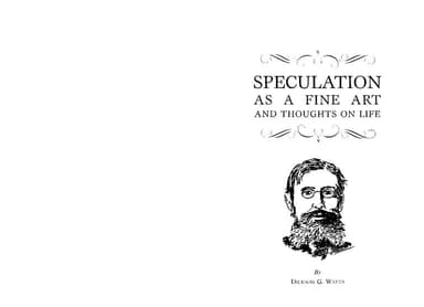 Speculation as a fine art and thoughts on life cover