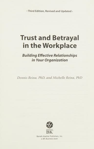 Trust and Betrayal in the Workplace cover
