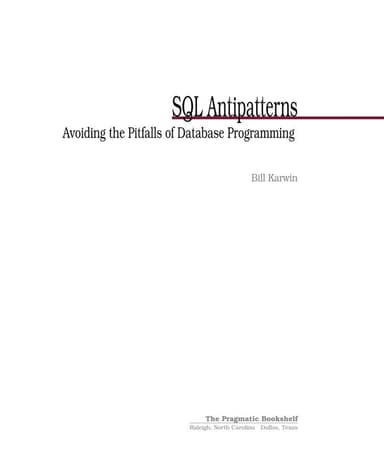 SQL antipatterns cover