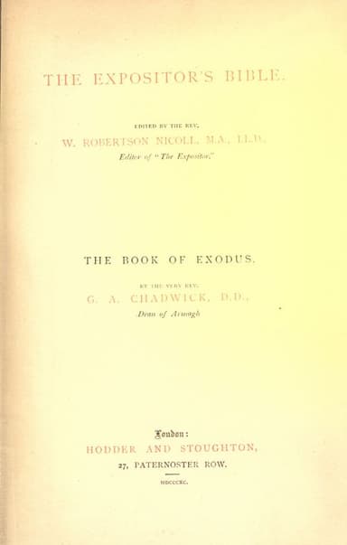 The book of Exodus cover