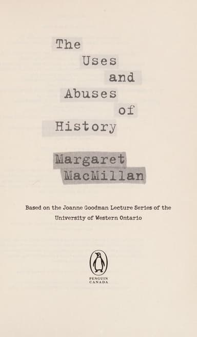 The uses and abuses of history cover