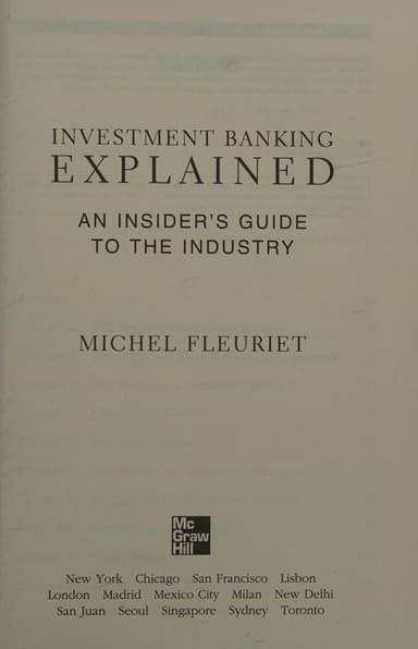 Investment banking explained cover