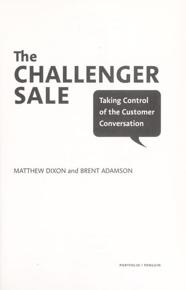 The challenger sale cover