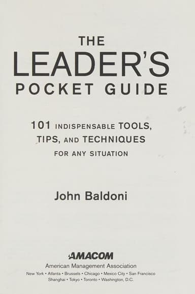 The leader's pocket guide cover