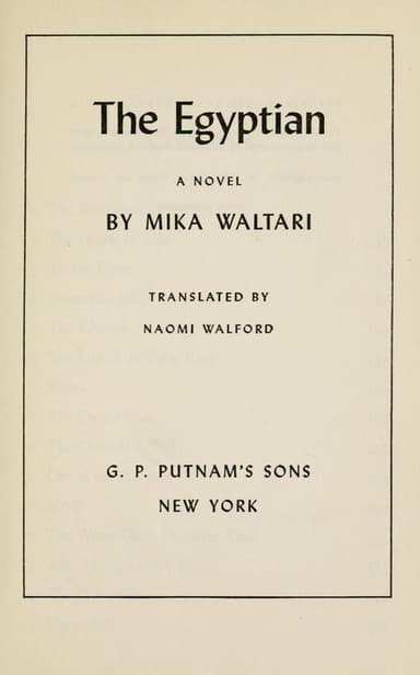 Sinuhe egyptiläinen cover