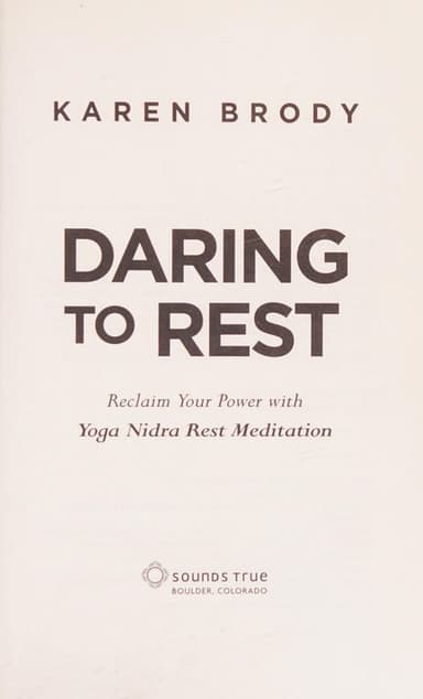 Daring to rest cover