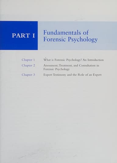 Forensic psychology cover