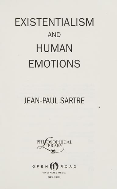 Existentialism and human emotions cover