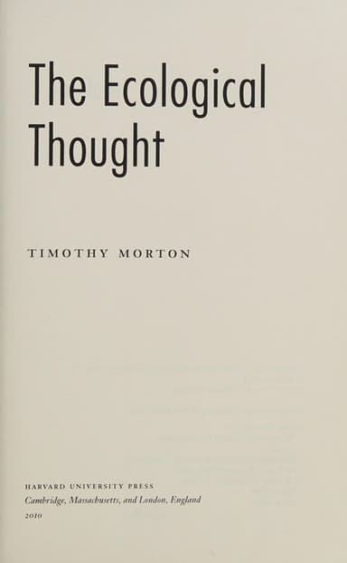 The ecological thought cover