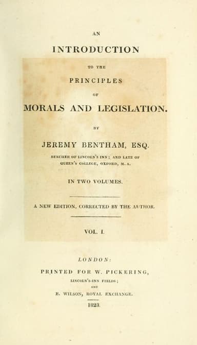 An introduction to the principles of morals and legislation cover