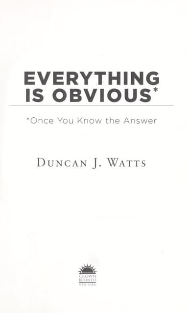 Everything is obvious cover