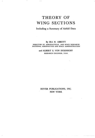 Theory of wing sections cover