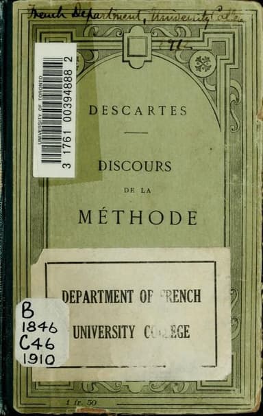 Discours de la méthode cover