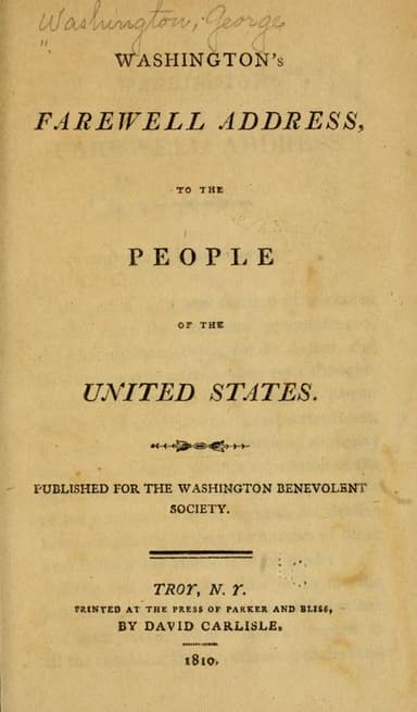 Farewell address cover