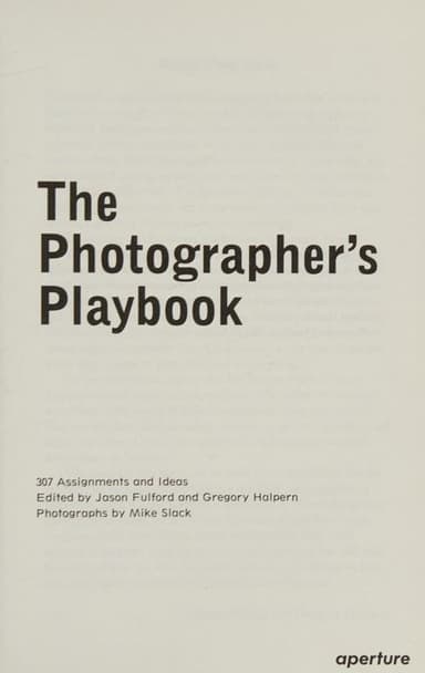 The photographer's playbook cover