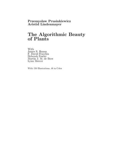 The algorithmic beauty of plants cover