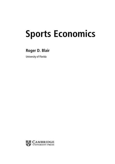 Sports economics cover