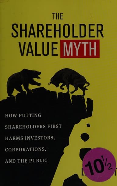 The shareholder value myth cover