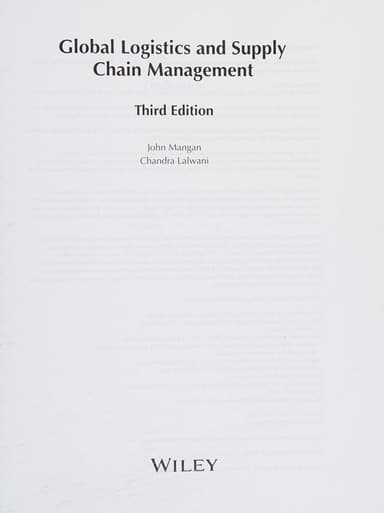 Global Logistics and Supply Chain Management cover
