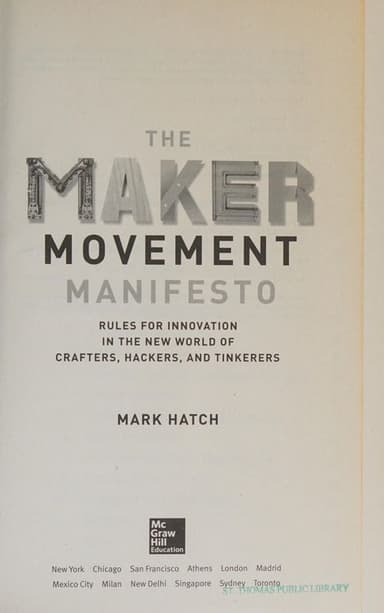 The maker movement manifesto cover