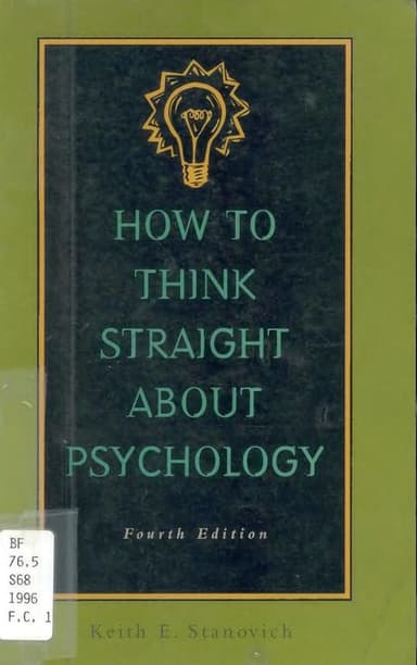 How to thinkstraight about psychology cover