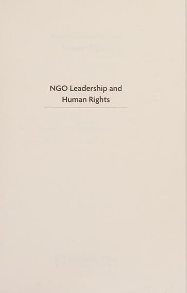 NGO leadership and human rights cover
