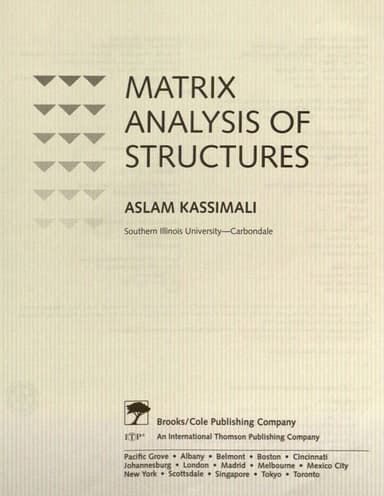 Matrix Analysis of Structures cover