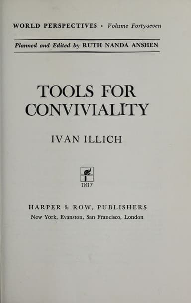 Tools for Conviviality cover