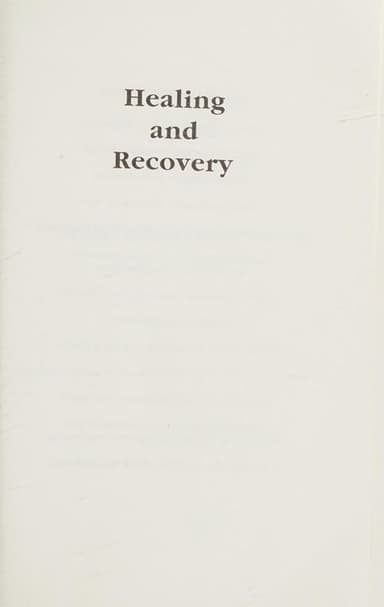 Healing and recovery cover