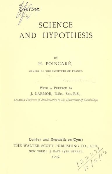 La science et l'hypothèse cover