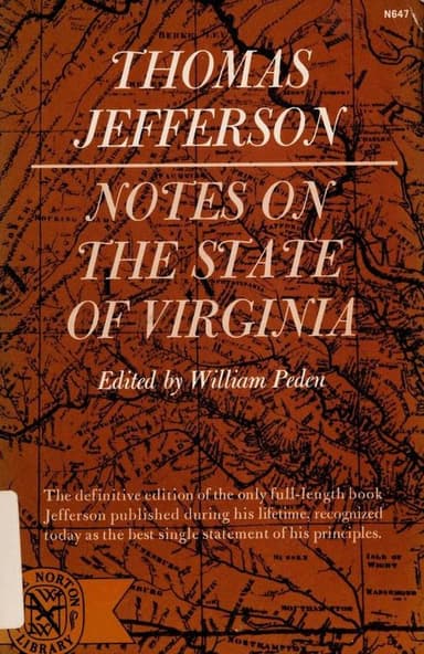 Notes on the state of Virginia cover