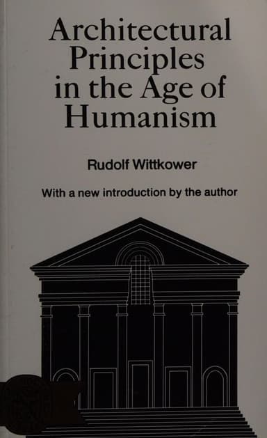 Architectural principles in the age of humanism cover