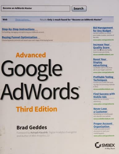 Advanced Google AdWords cover