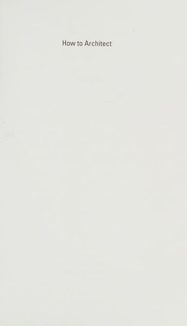 How to architect cover