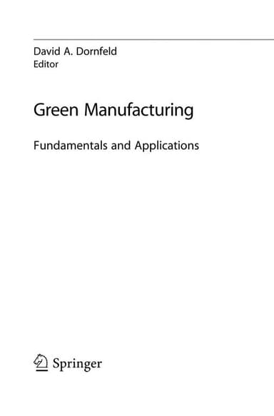 Green Manufacturing cover