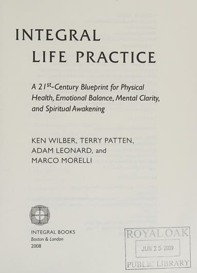 Integral life practice cover