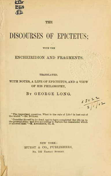 The discourses of Epictetus cover