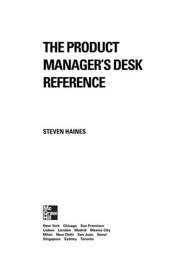The product manager's desk reference cover