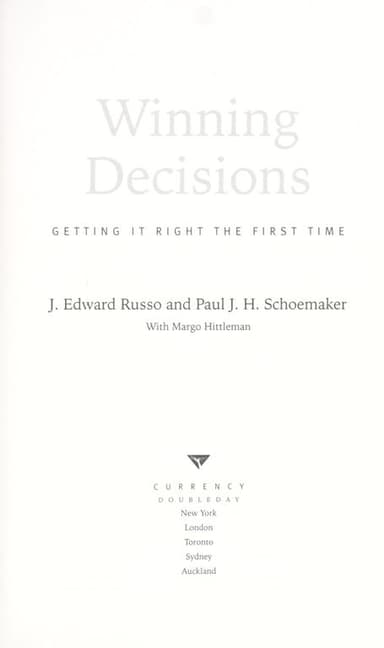 Winning decisions cover
